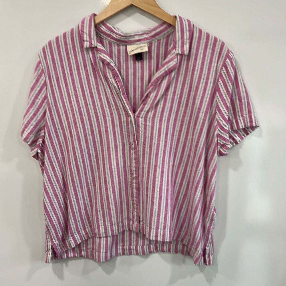 Universal Thread Linen Stripe Boxy Top XXL